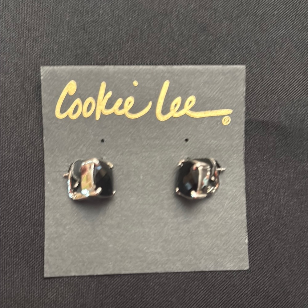 Cookie Lee Black and Silver Earrings